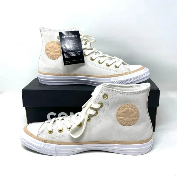 CONVERSE Men's Size 9.5 165921C CT All Star Hi OG Basketball White Suede Sneaker - Picture 3 of 10